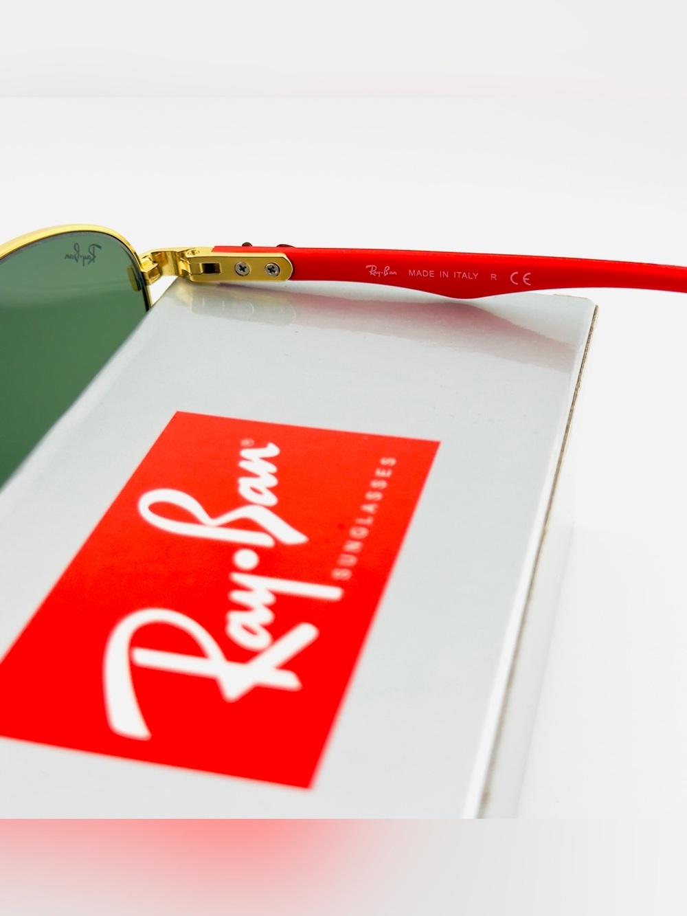 Ray-Ban Scuderia Ferrari Sunglasses RB8313M Gold Frame Brown Gradient Lenses - Picture 11 of 15